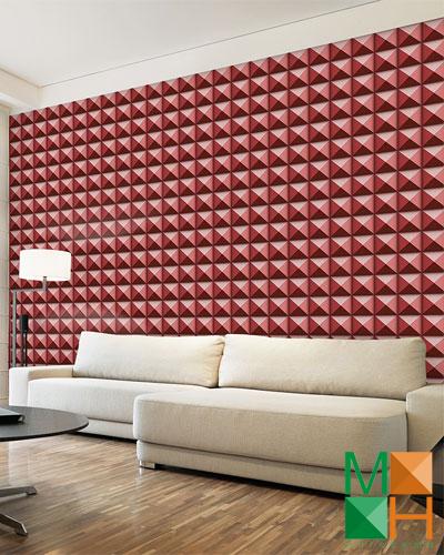  Giấy dán tường 3d tông màu đỏ hàn quốc 2622-4