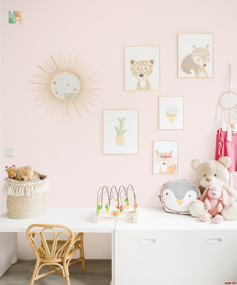 các mẫu giấy dán tường phòng ngủ màu hồng đẹp lung linh